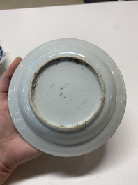Three Chinese blue and white ko-sometsuke plates for the Japanese market, late Ming
