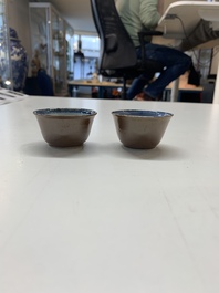 A collection of 36 pieces Chinese blue, white and famille rose cups and saucers, Yongzheng/Qianlong