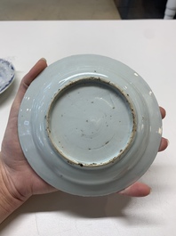 Three Chinese blue and white ko-sometsuke plates for the Japanese market, late Ming
