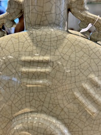 A Chinese ge-type 'Daoist' moonflask, 'bianhu', Yongzheng mark and possibly of the period