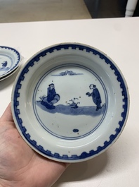 Three Chinese blue and white ko-sometsuke plates for the Japanese market, late Ming