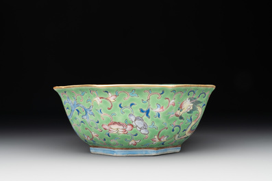 Two Chinese famille rose 'dragon' bowls, Tongzhi mark and of the period