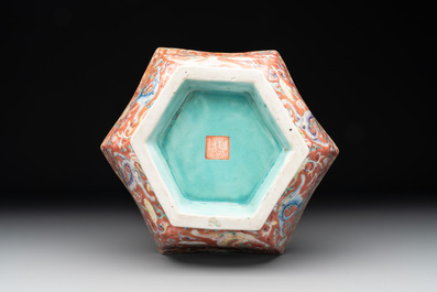 Two Chinese famille rose 'dragon' bowls, Tongzhi mark and of the period