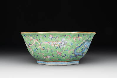 Two Chinese famille rose 'dragon' bowls, Tongzhi mark and of the period