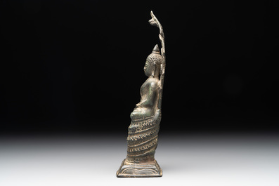 A Khmer bronze figure of Buddha Mucilinda, Angkor period, 12/13th C.