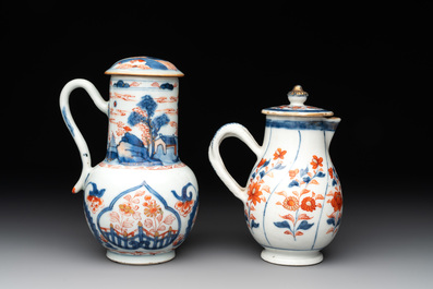Two Chinese Imari-style jugs with covers, 18th C.