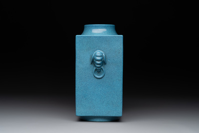 A Chinese robin's egg-glazed 'cong' vase, 19th C.