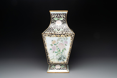 A Chinese cloisonn&eacute; vase with birds among flowering branches, 20th C.