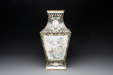 A Chinese cloisonn&eacute; vase with birds among flowering branches, 20th C.