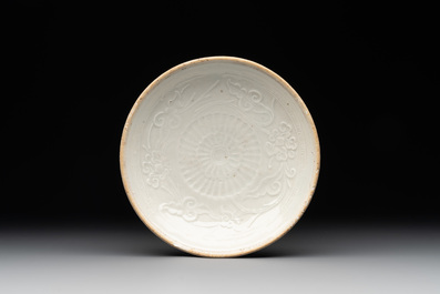 Two Chinese qingbai bowls and a plate, Song