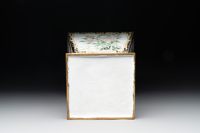 A Chinese cloisonn&eacute; vase with birds among flowering branches, 20th C.