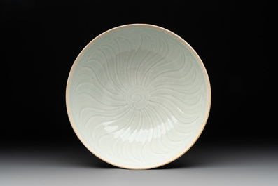 Two Chinese qingbai bowls and a plate, Song