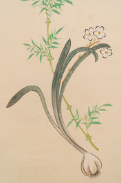 In the manner of Zhang Daqian 張大千 (1898-1983): 'Bamboo and Narcissus', ink and colour on paper