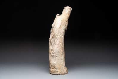 A stone sculpture of Madonna with Child, France, 14th C.