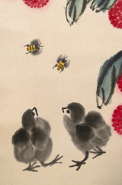 In the manner of Lou Shibai 娄师白 (1918-2010): 'Waxberries', ink and colour on paper