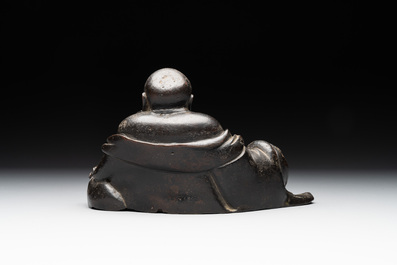 A Chinese bronze Budai, 17th C.