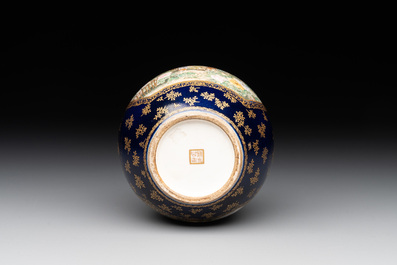 A fine Japanese Satsuma vase, Kinkozan 錦光山造 mark, Meiji, 19th C.