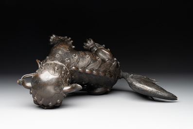 A Chinese bronze Buddhist lion-form incense burner, 17/18th C.