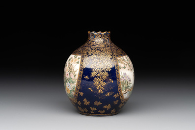 A fine Japanese Satsuma vase, Kinkozan 錦光山造 mark, Meiji, 19th C.