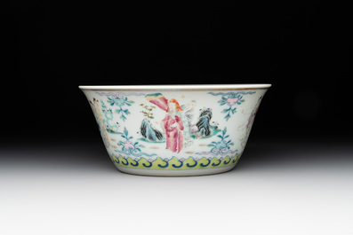 A Chinese famille rose 'divinities' bowl, Daoguang mark and of the period
