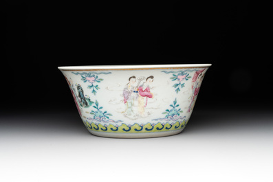 A Chinese famille rose 'divinities' bowl, Daoguang mark and of the period