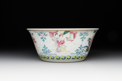 A Chinese famille rose 'divinities' bowl, Daoguang mark and of the period