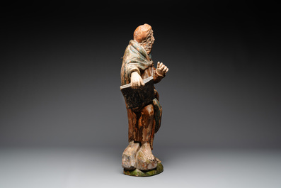 A polychromed wooden sculpture of Saint Jacob, Germany, 18th C.