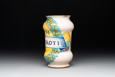 An Italian maiolica albarello, Deruta, ca. 1530