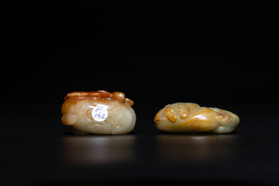 Four Chinese jade carvings of animals, 19th C.