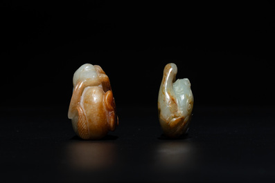 Four Chinese jade carvings of animals, 19th C.