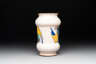 An Italian maiolica albarello, Deruta, ca. 1530