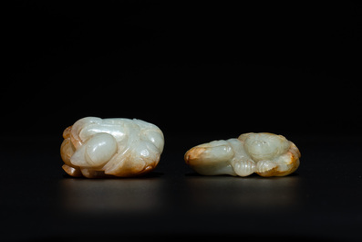 Four Chinese jade carvings of animals, 19th C.