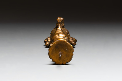 Five gilt-lacquered Baroque candlesticks, probably Germany, 18/19th C.