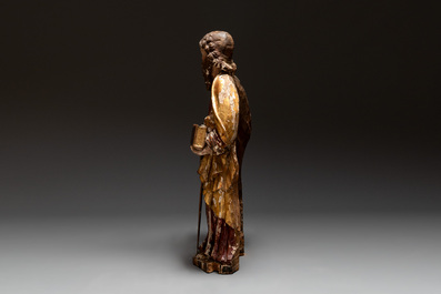 A large gilt and polychromed oak sculpture of Saint Paul, possibly France, 18th C.