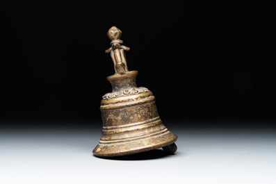 A bronze temple bell, Tibet or Nepal, 18/19th C.
