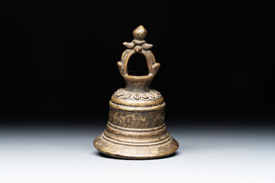 A bronze temple bell, Tibet or Nepal, 18/19th C.