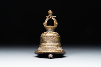 A bronze temple bell, Tibet or Nepal, 18/19th C.