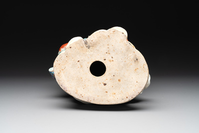 A large Chinese famille rose figure of the star god Lu, Wu Yongmao 吴永茂 seal mark, Republic