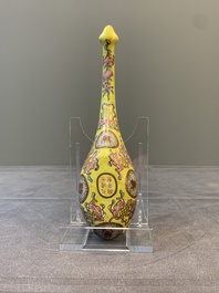 A rare Chinese imperial famille rose yellow-ground spoon, Guangxu mark and of the period