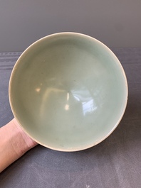 A Chinese Longquan celadon 'lotus' bowl, Song or later