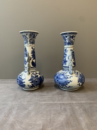 A pair of Chinese blue and white vases after Venetian glass models, Kangxi