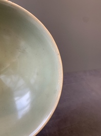 A Chinese Longquan celadon 'lotus' bowl, Song or later