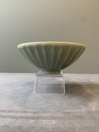 A Chinese Longquan celadon 'lotus' bowl, Song or later