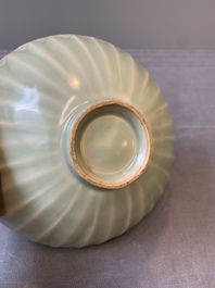 A Chinese Longquan celadon 'lotus' bowl, Song or later