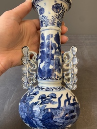 A pair of Chinese blue and white vases after Venetian glass models, Kangxi