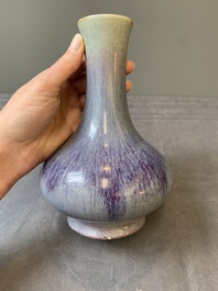 A Chinese flamb&eacute;-glazed bottle vase, Daoguang mark and of the period