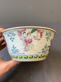 A Chinese famille rose 'divinities' bowl, Daoguang mark and of the period