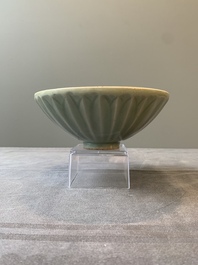 A Chinese Longquan celadon 'lotus' bowl, Song or later