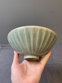 A Chinese Longquan celadon 'lotus' bowl, Song or later