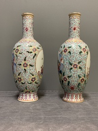 R1A pair of Chinese famille rose 'boys' vases, Qianlong mark, Republic